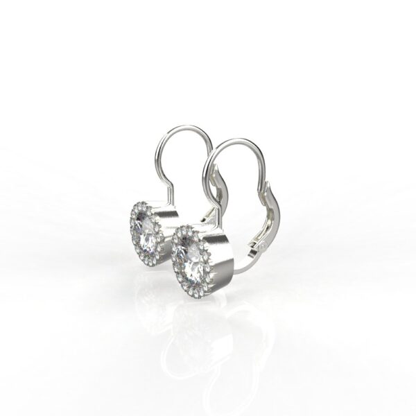 Avarta Jewellery Sterling Silver 2 Carat Each Halo Drop Earring - Image 3