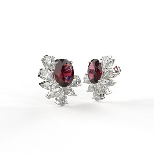 Avarta Gold Ruby Moissanite Stud Earrings