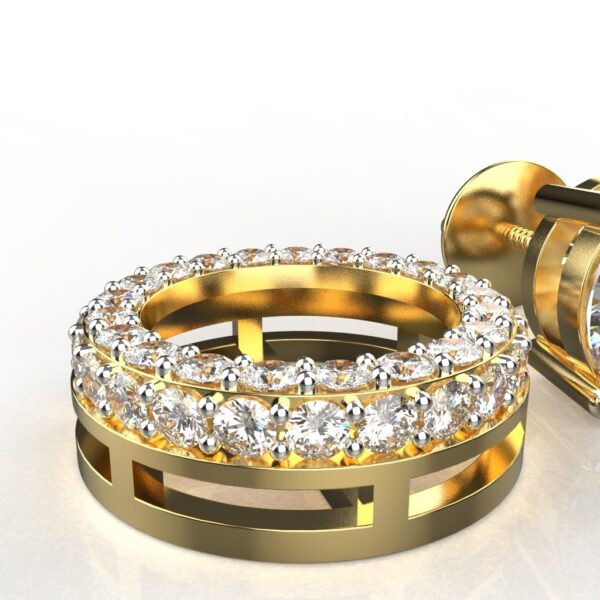 Avarta Jewellery Yellow Gold 1 Carat Lab Diamond Jacket Solitaire Earrings - Image 2