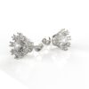 Avarta Sterling Silver 2 Carat Solitaire Sunflower Stud Earring With White Gold Polish For Girls & Women