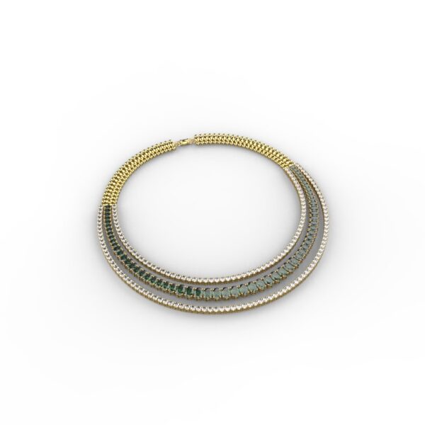 Avarta Gold Polished Green Onyx Necklace With Earring - Image 3