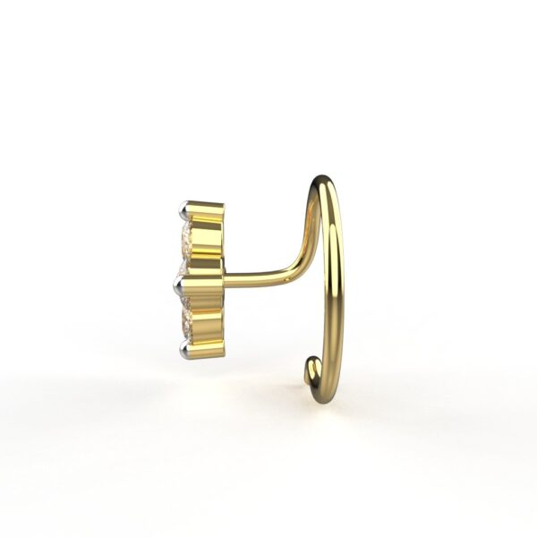 Avarta 18k Yellow Gold Certified Diamond Enchanting Nosepin For Girls & Women - Image 4