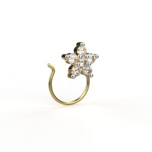 Avarta 18k Yellow Gold Certified Diamond Charismatic Nosepin For Girls & Women