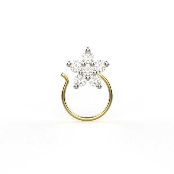 Avarta 18k Yellow Gold Certified Diamond Charismatic Nosepin For Girls & Women - Image 3