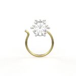 Avarta 18k Yellow Gold 70 Cents Moissanite Solitaire Nosepin For Girls & Women