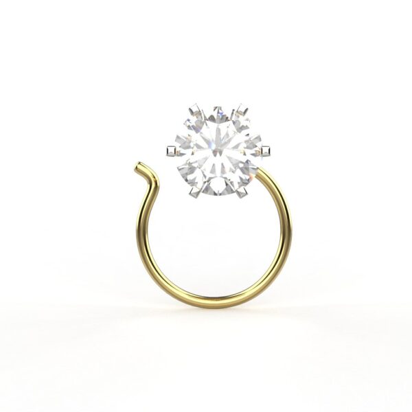 Avarta 18k Yellow Gold 70 Cents Moissanite Solitaire Nosepin For Girls & Women
