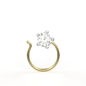 Avarta 18k Yellow Gold 10 Cents Nosepin For Girls & Women