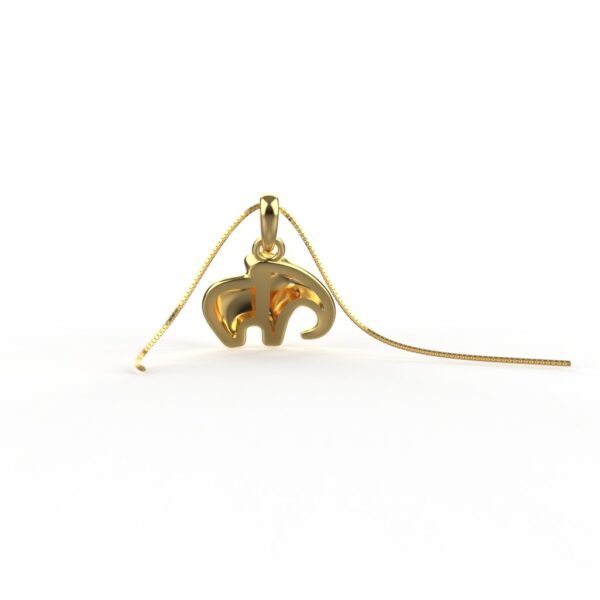 Avarta 18k Yellow Gold Elephant Diamond Pendant for Kids, Girls & Women - Image 4