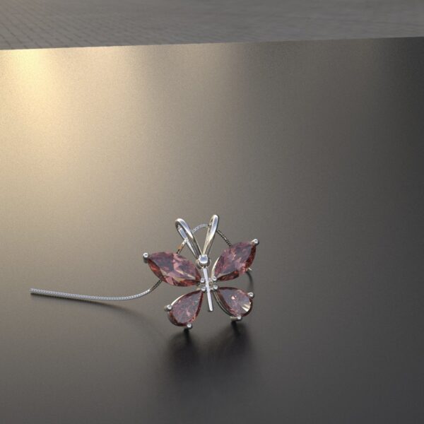 Avarta Jewellery Sterling Silver Red Butterfly Pendant for Kids, Girls & Women - Image 3
