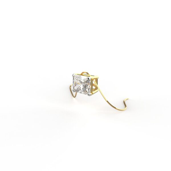 Avarta Jewellery 18k Gold 2.50 Carat Radiant Iced Cut Moissanite Solitaire Pendant - Image 3