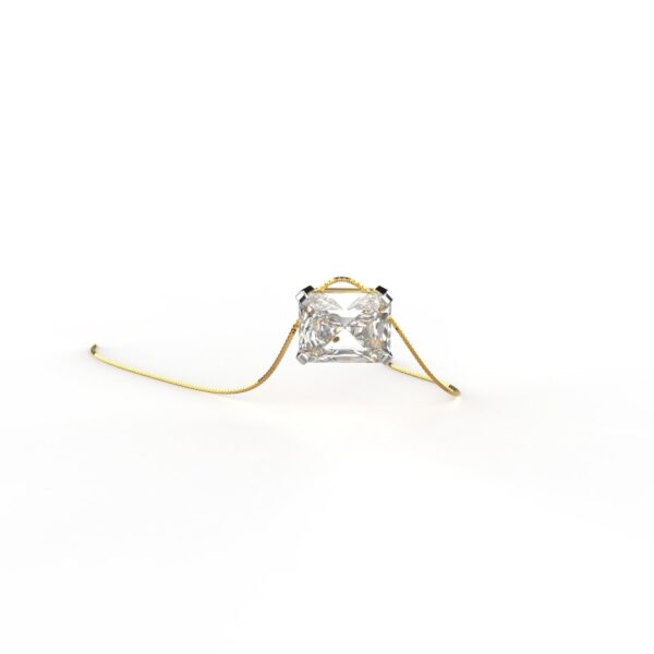 Avarta Jewellery 18k Gold 2.50 Carat Radiant Iced Cut Moissanite Solitaire Pendant