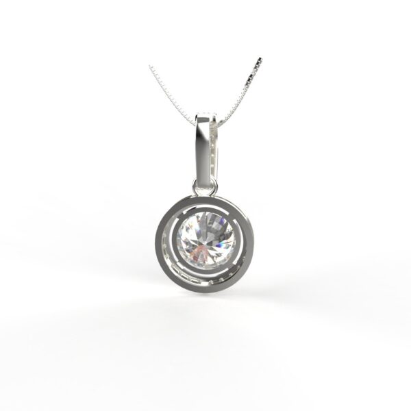 Avarta Jewellery 18k White Gold Solitaire Halo Pendant - Image 4