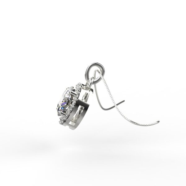 Avarta Sterling Silver 1 Carat Moissanite Halo Pendant - Image 3