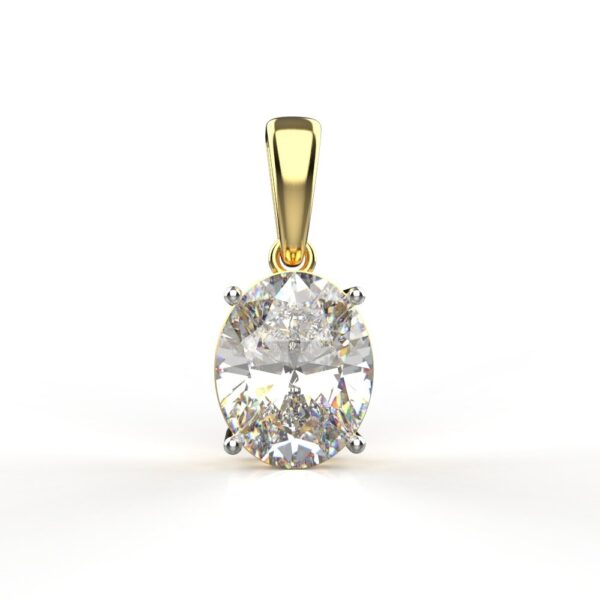 Avarta 18k Gold 2.50 Carat Each Oval Lab Grown Diamond Solitaire Pendant Set - Image 3