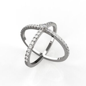 Avarta Jewellery Sterling Silver CrissCross Ring For Girls & Wemen