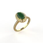 Avarta Jewellery Sterling Silver Emerald Halo Ring