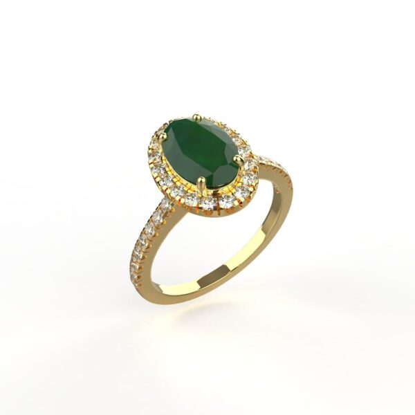 Avarta Jewellery Sterling Silver Emerald Halo Ring