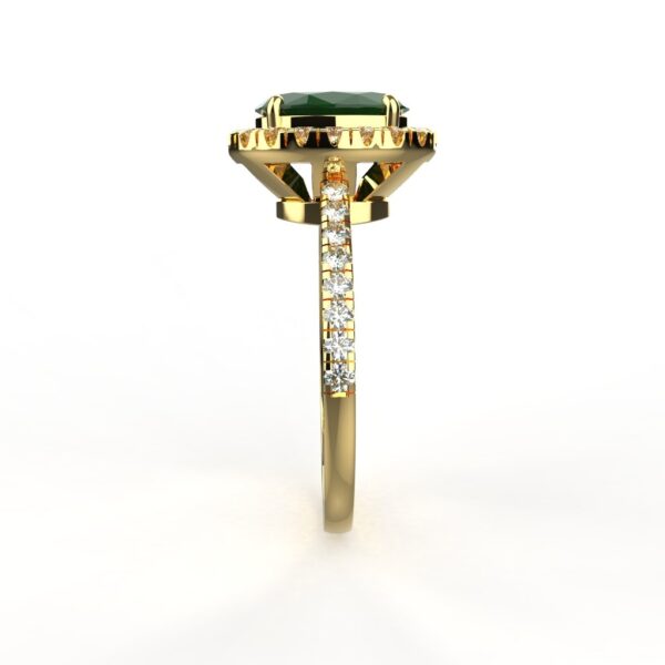 Avarta Jewellery Sterling Silver Emerald Halo Ring - Image 3