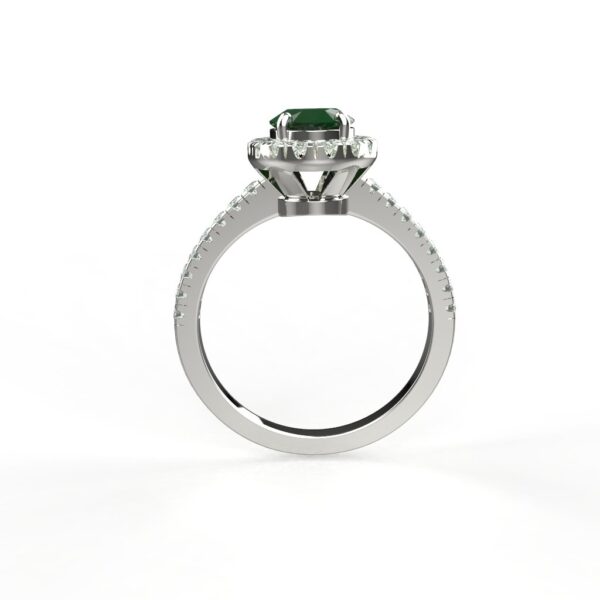 Avarta Jewellery Sterling Silver Ring With Synthetic Emerald Gemstone For Girls & Wemen - Image 2