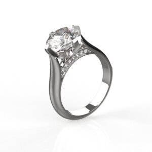 Avarta Jewellery Sterling Silver 2 Carat Solitaire Ring For Girls & Women