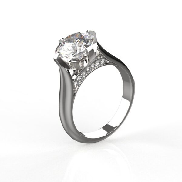 Avarta Jewellery Sterling Silver 2 Carat Solitaire Ring For Girls & Women