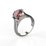 Avarta Jewellery Sterling Silver Ruby Ring With Diamonds For Girls & Wemen