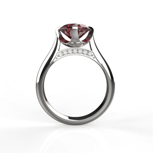 Avarta Jewellery Sterling Silver Ruby Ring With Diamonds For Girls & Wemen - Image 3