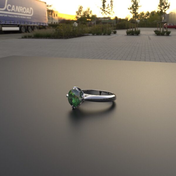 Avarta Jewellery Sterling Silver Emerald Ring With Diamonds For Girls & Wemen - Image 5