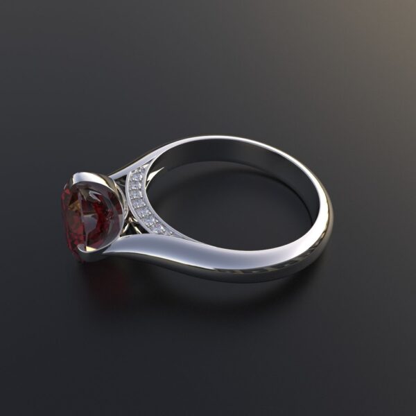 Avarta Jewellery Sterling Silver Ruby Ring With Diamonds For Girls & Wemen - Image 5