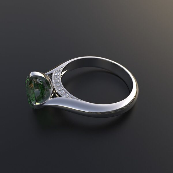 Avarta Jewellery Sterling Silver Emerald Ring With Diamonds For Girls & Wemen - Image 4