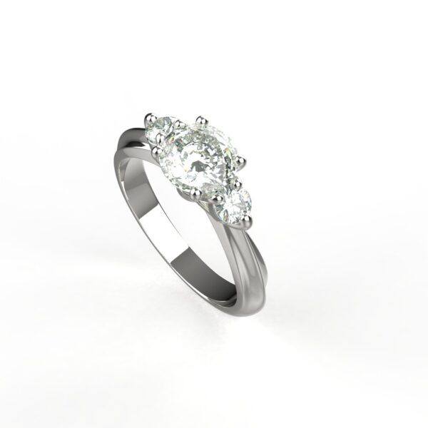 Avarta Jewellery Sterling Silver Ring With American Diamonds For Girls & Wemen
