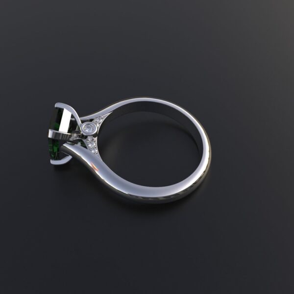 Avarta Jewellery Sterling Silver Faux Emerald Ring With Diamonds For Girls & Women - Image 7