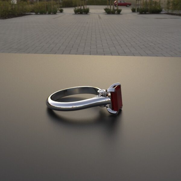 Avarta Jewellery Sterling Silver Faux Ruby Ring With Diamonds - Image 5