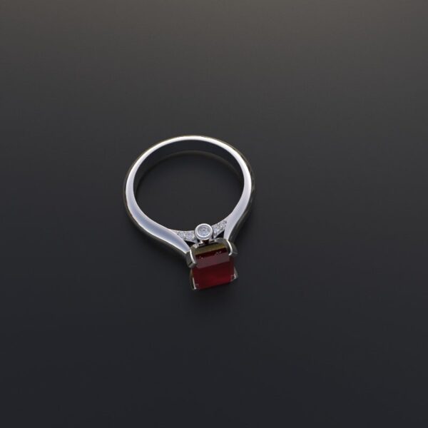 Avarta Jewellery Sterling Silver Faux Ruby Ring With Diamonds - Image 4