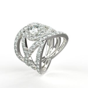 Avarta Jewellery Sterling Silver Ring American Diamonds For Girls & Wemen