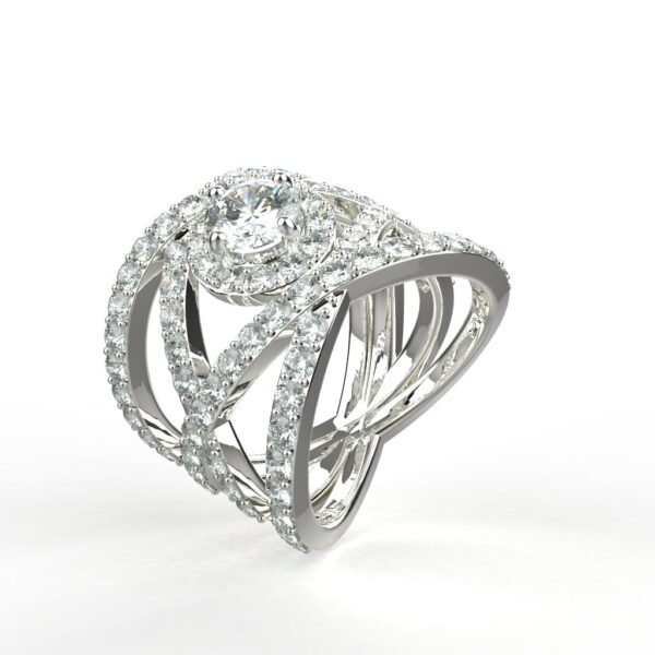 Avarta Jewellery Sterling Silver Ring American Diamonds For Girls & Wemen - Image 2
