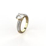 Avarta Jewellery Sterling Silver 2 Carat Engagement Ring With Gold Polish