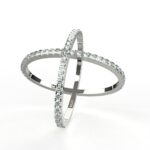Avarta Jewellery Sterling Silver Criss Cross Ring For Girls & Women