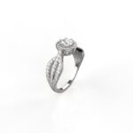 Avarta Jewellery Sterling Silver 0.50 Carat Solitaire Halo Ring For Girls & Women