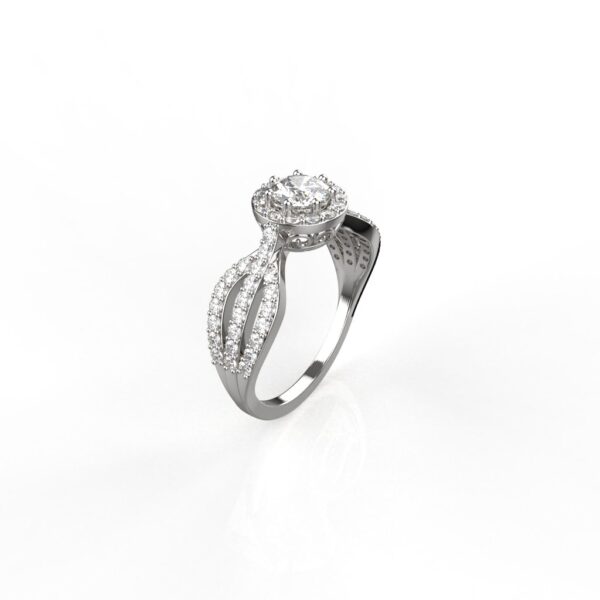 Avarta Jewellery Sterling Silver 0.50 Carat Solitaire Halo Ring For Girls & Women