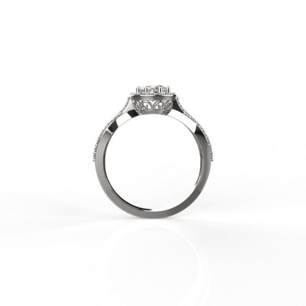 Avarta Jewellery Sterling Silver 0.50 Carat Solitaire Halo Ring For Girls & Women - Image 3