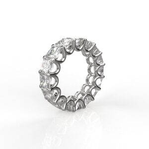 Avarta Jewellery Sterling Silver 8 Carat Princess Cut Eternity Band of 0.50 Carat Each