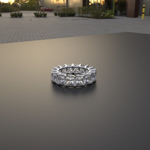 Avarta Jewellery Sterling Silver 8 Carat Princess Cut Eternity Band of 0.50 Carat Each - Image 3