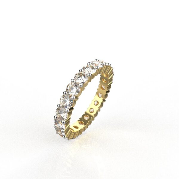 Avarta Jewellery Sterling Silver 10 Cents Eternity Band With Gold Polish - Image 3