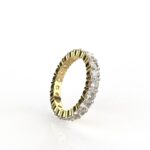 Avarta Jewellery Sterling Silver 10 Cents Eternity Band With Gold Polish