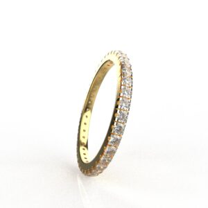 Avarta Jewellery Sterling Silver Stackable Eternity Band or Thumb Ring With Gold Polish