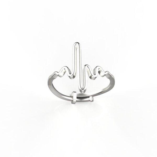 Avarta Sterling Silver Life Line Resizable Ring - Image 3