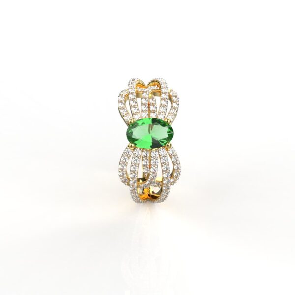 Avarta Jewellery 18K Gold Moissanite Emerald Ring For Women & Girls - Image 4