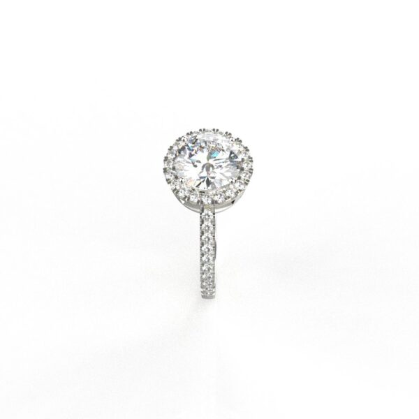 Avarta Jewellery 18k White Gold 1.50 Carat Moissanite Halo Ring - Image 2