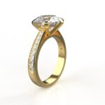 Avarta Jewellery 18k Gold 3 Carat Moissanite Solitaire Cocktail Ring